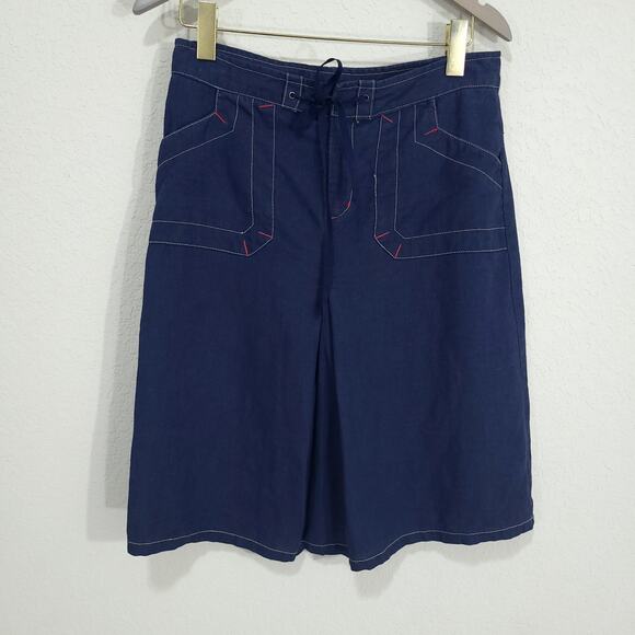 Rampage Skirt Womens Medium Navy Blue Linen Pockets Casual Preppy Sporty… - Picture 1 of 12
